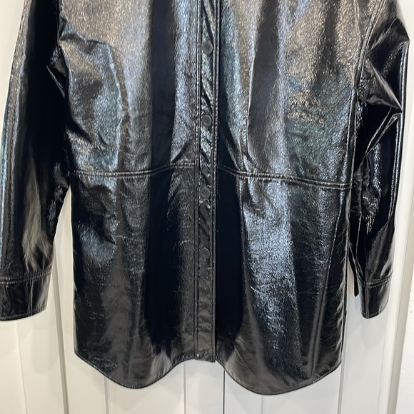 Aritzia Babaton Pelli Shirt Jacket Black/Vegan Leather - Picture 3 of 10